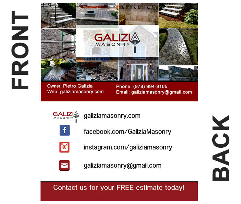 Bontra Web Design - Galizia Masonry business card design